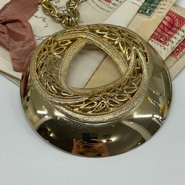 Large Gold Medallion Necklace Bloomers and Frocks
